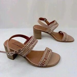 NWT Lucky Brand Women's Sabene Strappy High
Heel Sandals Buckle Closure Sz 8M/39